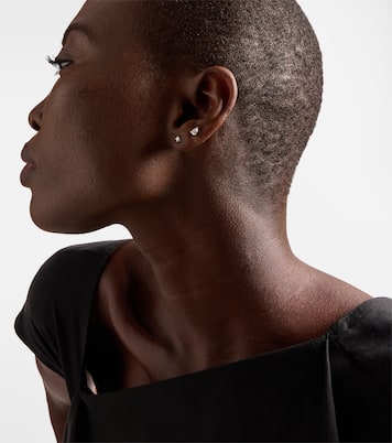 18kt white gold stud earrings with diamonds | Anita Ko