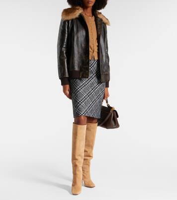 Overknee-Stiefel aus Veloursleder | Dolce&Gabbana