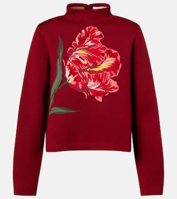 Pullover in jacquard di cotone e lana  | Carolina Herrera