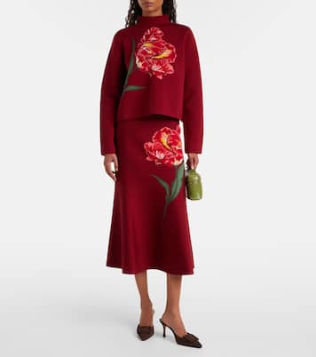 Pullover in jacquard di cotone e lana  | Carolina Herrera
