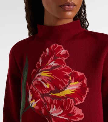 Pullover in jacquard di cotone e lana  | Carolina Herrera