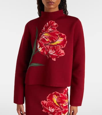 Pullover in jacquard di cotone e lana  | Carolina Herrera