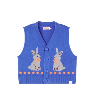 Rabbits cotton and wool sweater vest | Tinycottons
