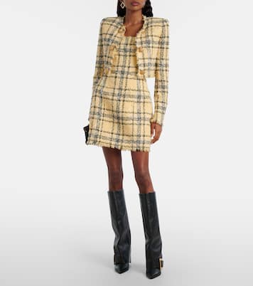 Checked sequined tweed minidress | Balmain