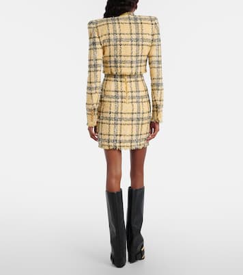 Checked sequined tweed minidress | Balmain