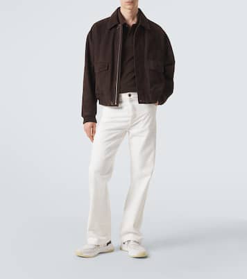 Shadow leather-trimmed knitted sneakers | Berluti
