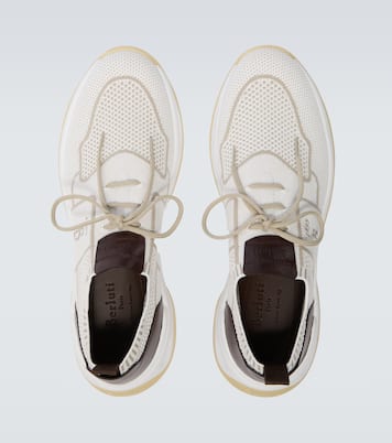 Shadow leather-trimmed knitted sneakers | Berluti