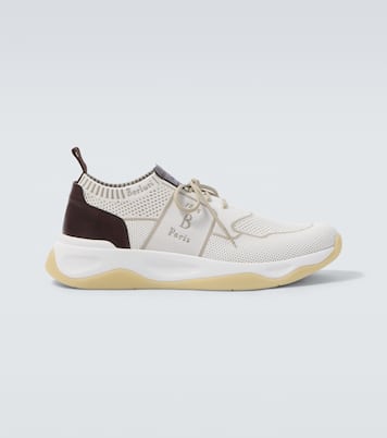 Shadow leather-trimmed knitted sneakers | Berluti