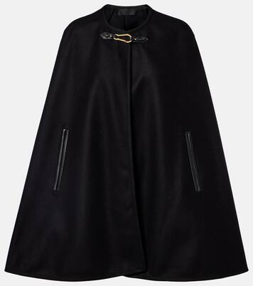 Arianna leather-trimmed wool-blend cape | Nili Lotan
