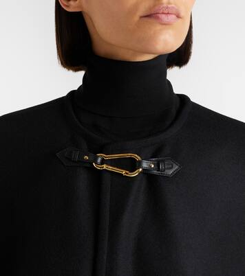 Arianna leather-trimmed wool-blend cape | Nili Lotan