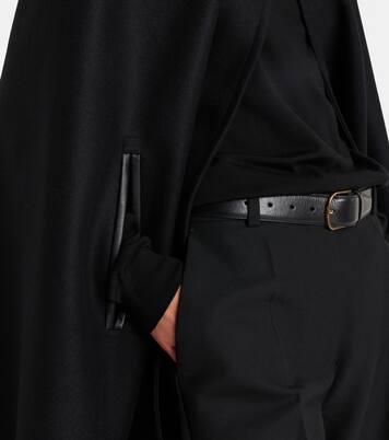 Arianna leather-trimmed wool-blend cape | Nili Lotan