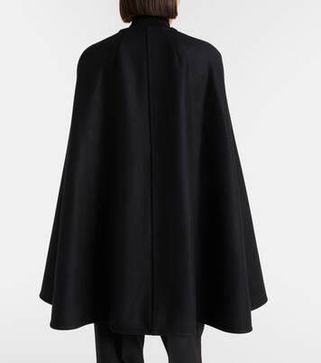 Arianna leather-trimmed wool-blend cape | Nili Lotan