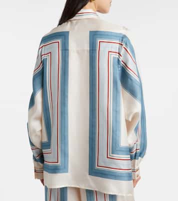 Striped scarf-detail silk shirt | Zimmermann