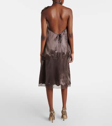 Lace-trimmed silk satin slip skirt | Magda Butrym