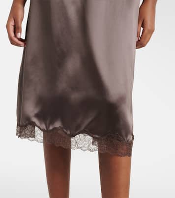 Lace-trimmed silk satin slip skirt | Magda Butrym