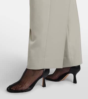 Fira leather-trimmed fishnet ankle boots | Souliers Martinez