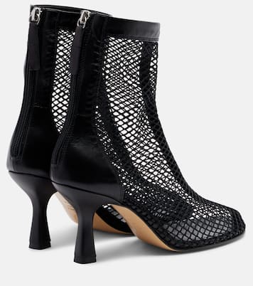 Fira leather-trimmed fishnet ankle boots | Souliers Martinez