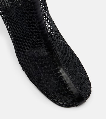 Fira leather-trimmed fishnet ankle boots | Souliers Martinez