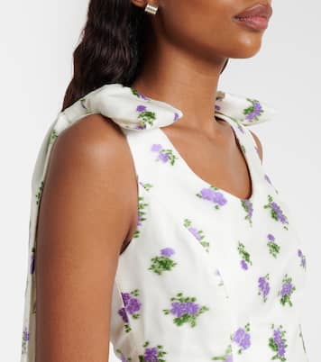 Bow-detail floral caped brocade minidress | Markarian