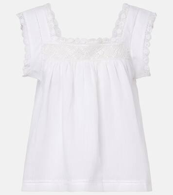 Aphra lace-trimmed ramie top | Dôen