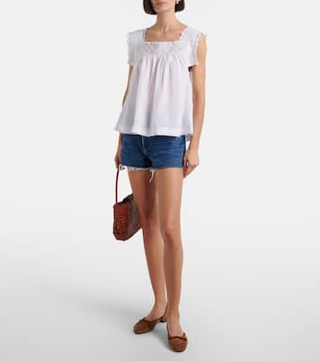 Aphra lace-trimmed ramie top | Dôen