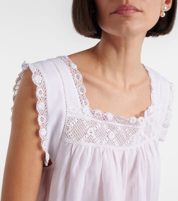Aphra lace-trimmed ramie top | Dôen