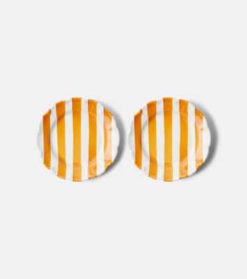 Righe set of 2 ceramic dessert plates | Cabana