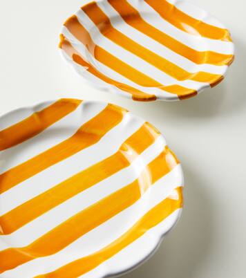 Righe set of 2 ceramic dessert plates | Cabana