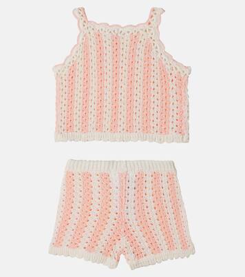Baby Lary striped cotton top and shorts set | Louise Misha