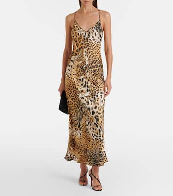 Printed silk satin slip dress | Roberto Cavalli