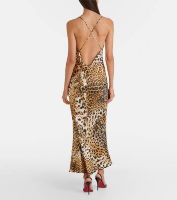 Printed silk satin slip dress | Roberto Cavalli