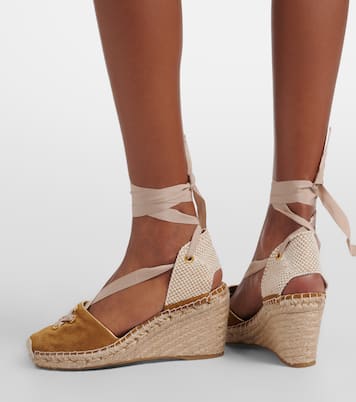 Espadrille-Wedges Resort aus Veloursleder | Valentino Garavani