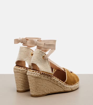 Espadrille-Wedges Resort aus Veloursleder | Valentino Garavani