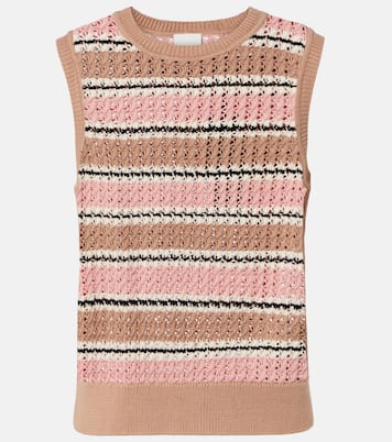 Deeley striped cotton pointelle top | Varley