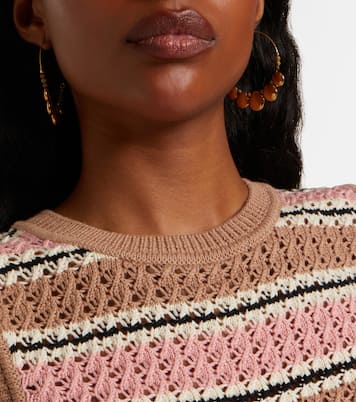 Deeley striped cotton pointelle top | Varley