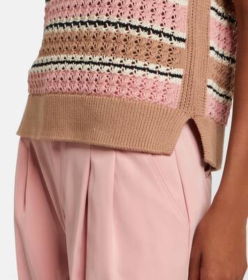 Deeley striped cotton pointelle top | Varley