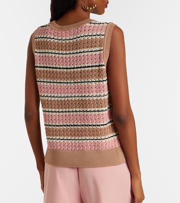 Deeley striped cotton pointelle top | Varley