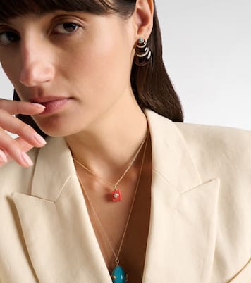 Coquillage and Le Cubo 9kt gold single earring and pendant set with diamonds | Yvonne Léon