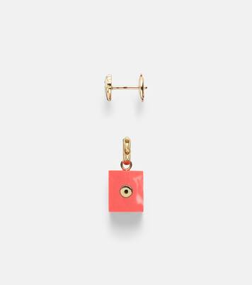 Coquillage and Le Cubo 9kt gold single earring and pendant set with diamonds | Yvonne Léon