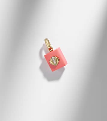 Coquillage and Le Cubo 9kt gold single earring and pendant set with diamonds | Yvonne Léon