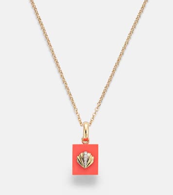 Coquillage and Le Cubo 9kt gold single earring and pendant set with diamonds | Yvonne Léon