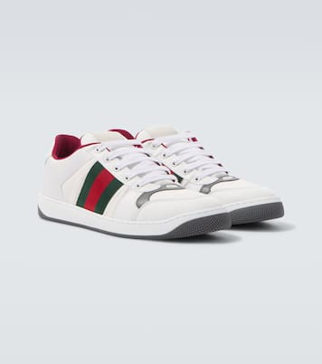 Screener leather-trimmed sneakers | Gucci