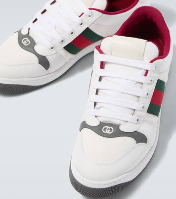 Screener leather-trimmed sneakers | Gucci