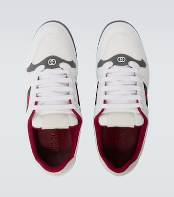 Screener leather-trimmed sneakers | Gucci