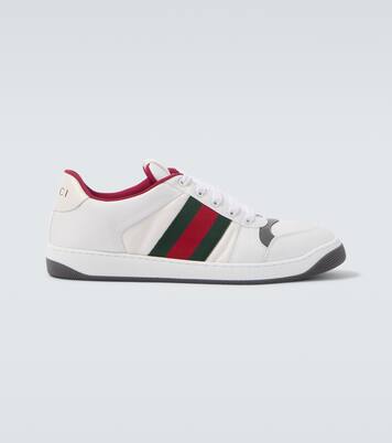 Screener leather-trimmed sneakers | Gucci