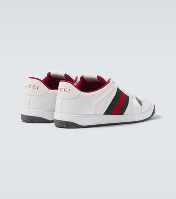 Screener leather-trimmed sneakers | Gucci
