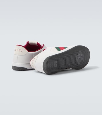 Screener leather-trimmed sneakers | Gucci