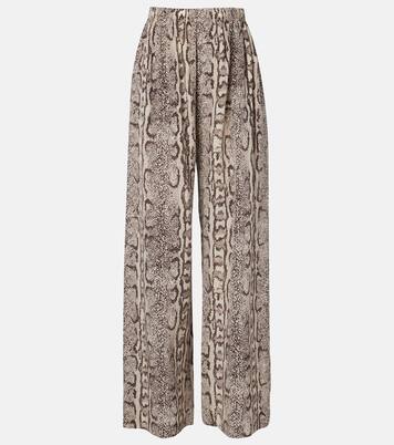Snake-print silk palazzo pants  | Balenciaga