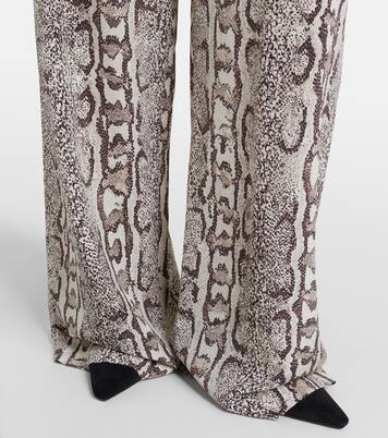 Snake-print silk palazzo pants  | Balenciaga