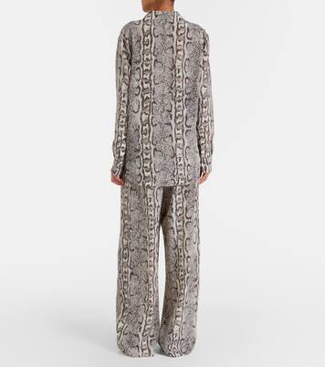 Snake-print silk palazzo pants  | Balenciaga